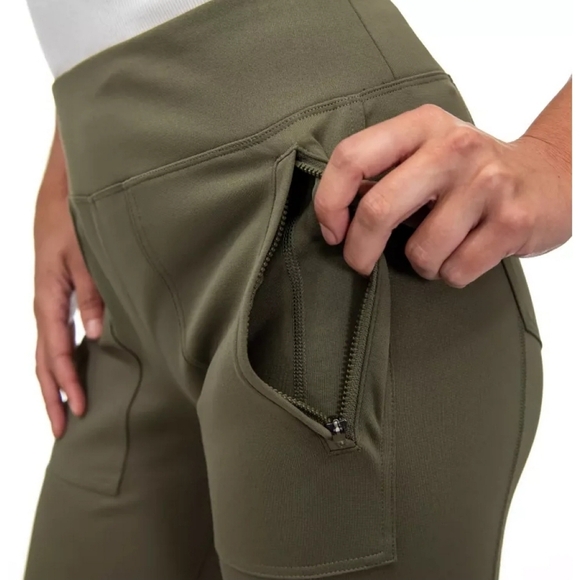 Ridgecut Toughwear Work Leggings Pants Women's M Olive Pull On Stretch Utility - Picture 4 of 12